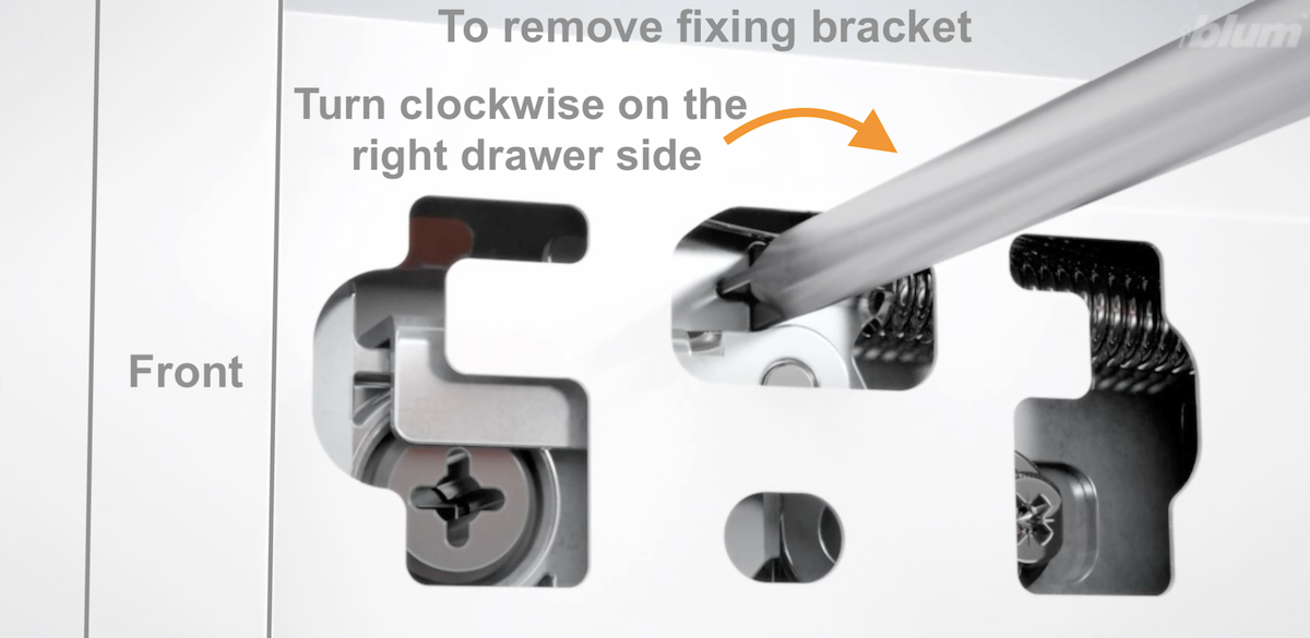 How to remove drawer fixing bracket