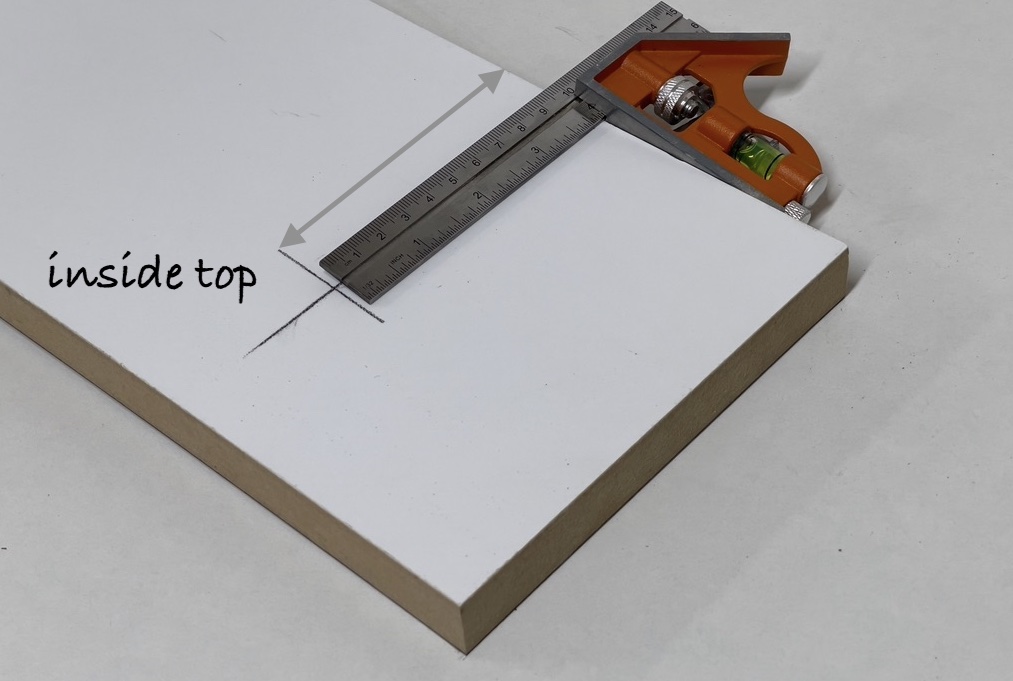 Mark drawer fixing bracket position