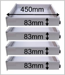 Blum Tandembox Antaro 4 pack of inner drawers Blum Tandembox Antaro 4 pack of inner drawers