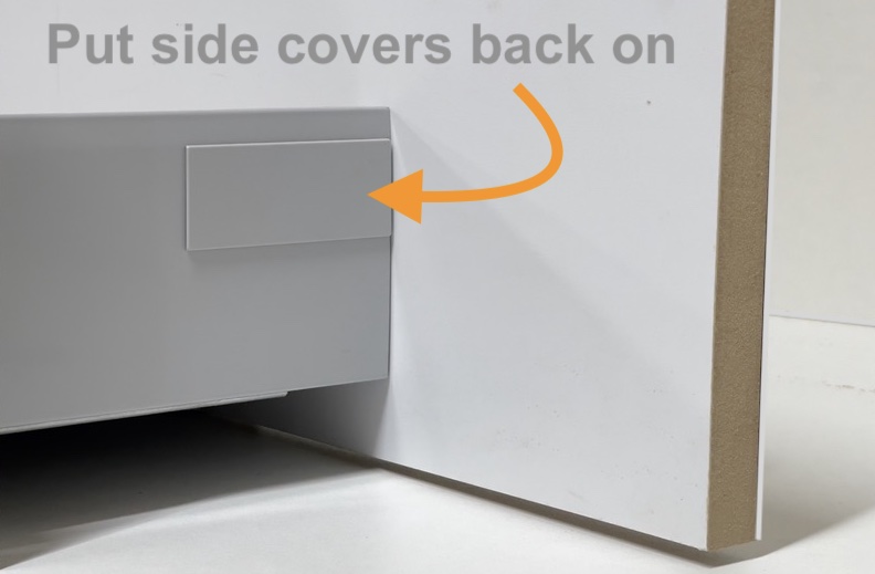 Refit cover caps on drawer sides
