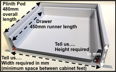 Plinth Pods Made To Measure With Soft Close Push To Open